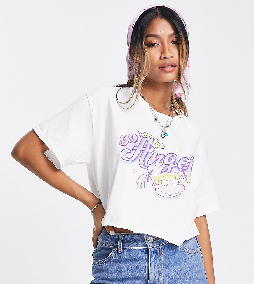 Reclaimed Vintage inspired licensed Angelica cropped t-shirt in white
