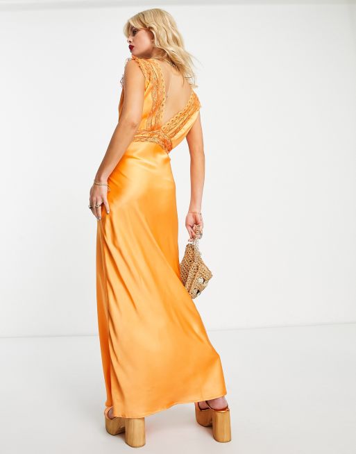 Reclaimed Vintage Inspired Limited Edition satin maxi dress with