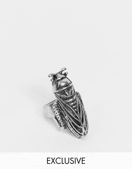 Reclaimed Vintage inspired locust ring in burnished silver