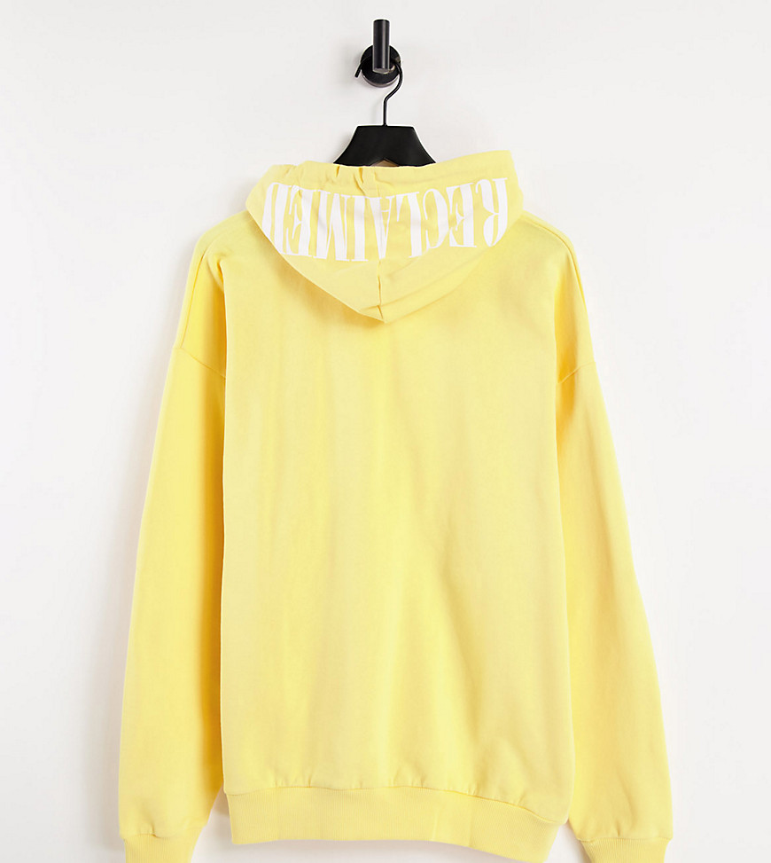 Reclaimed Vintage Inspired logo hoodie in yellow