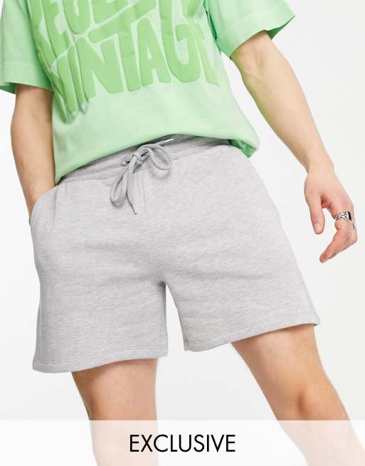 Reclaimed Vintage Unscriptural Logo Sweat Shorts In Gray Bolivia Embajadashops Adidas Google Hoodie Girls Pink Shoes And Purse
