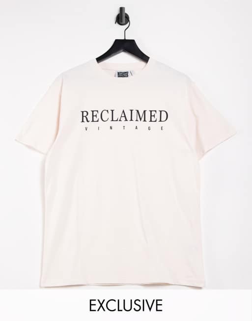 Reclaimed Vintage inspired logo t-shirt in cream