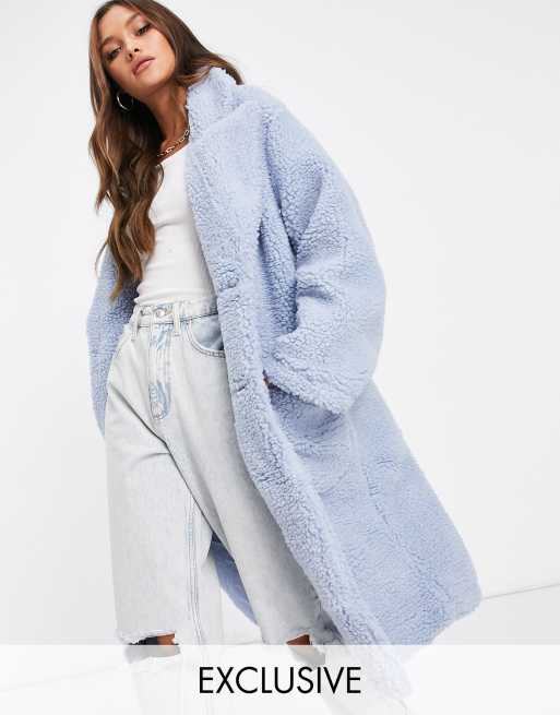 Light blue longline coat new arrivals