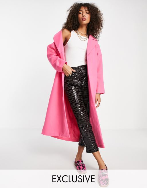 Hot pink duster coat discount