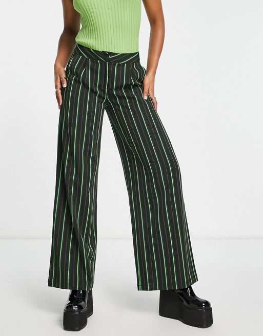 Reclaimed Vintage inspired low rise baggy stripe trouser
