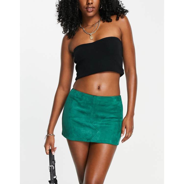Faux suede mini skirt forever 21 top