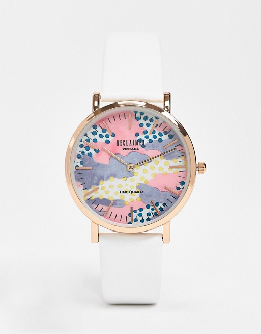 Reclaimed Vintage inspired marble dial watch