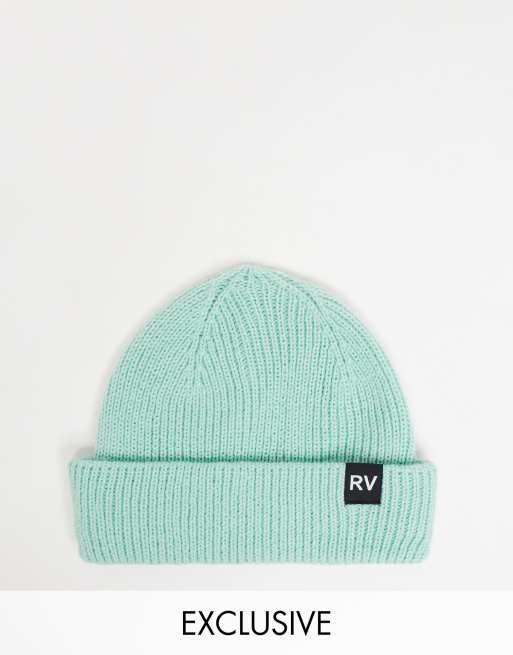 Reclaimed Vintage Inspired – Miętowa czapka beanie unisex w stylu rybackim