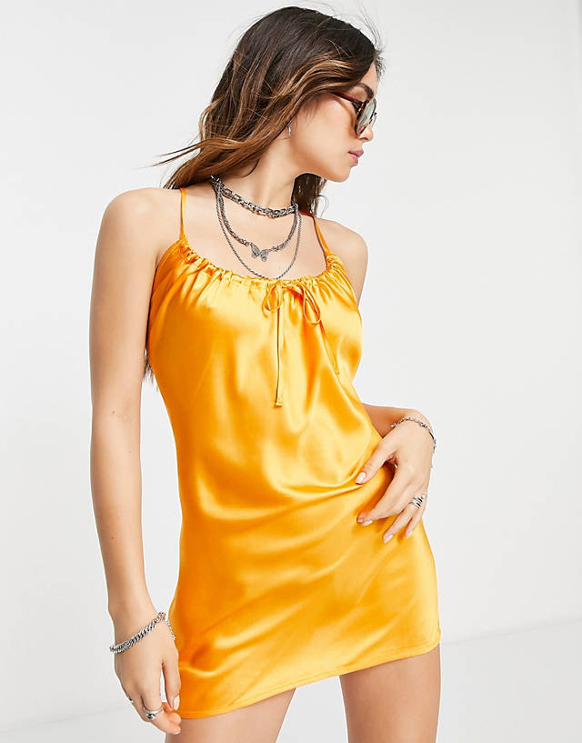Reclaimed Vintage - inspired mini cami dress in orange