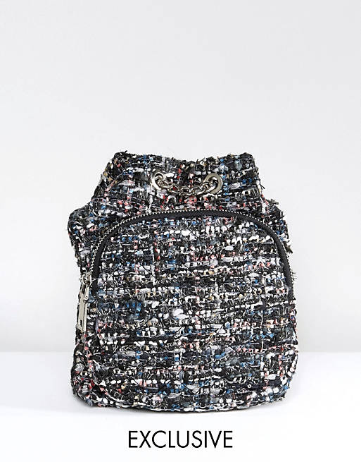 Reclaimed Vintage Inspired – Mini-Rucksack aus Tweed