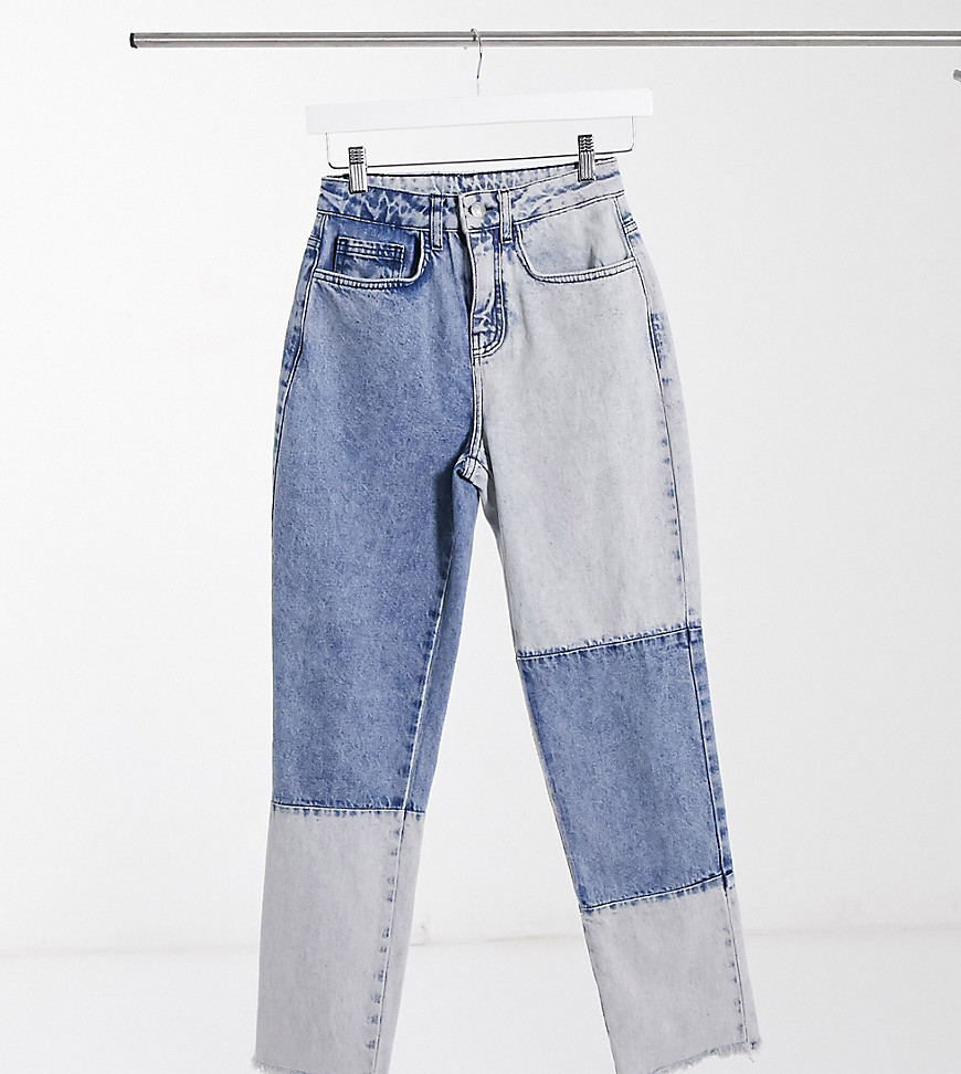 reclaimed vintage -  Inspired – Mom-Jeans im 91er Flair in Patchworkblau