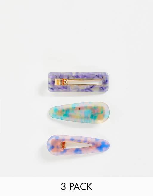 Reclaimed Vintage inspired multi clip 3 pack