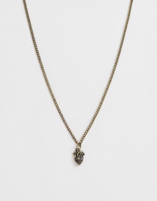 Reclaimed Vintage inspired neckchain with antomical heart pendant exclusive to ASOS