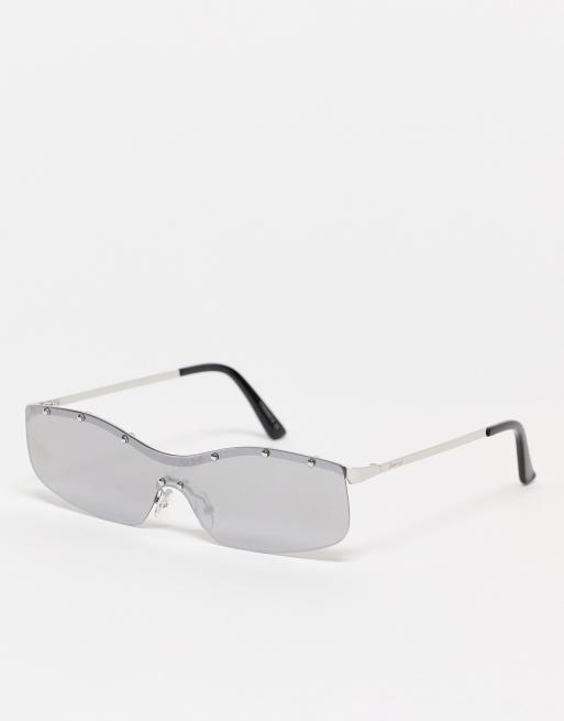 Reclaimed Vintage Inspired - Occhiali da sole unisex Y2K con lenti specchiate