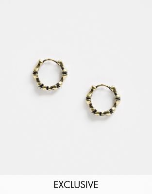 Aroncent Orecchini a cerchio con teschio punk, in acciaio inox, stile