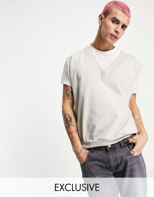 Reclaimed Vintage Inspired Organic Cotton Sweater Tank Top In Stone Asos