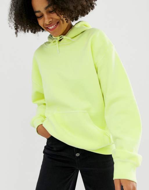 Reclaimed Vintage inspired overdye hoodie in bright yellow | ASOS