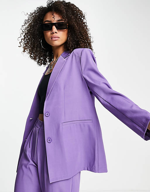 Reclaimed Vintage Inspired oversized blazer in purple