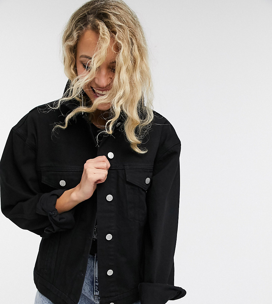 Reclaimed Vintage inspired oversized denim jacket in black