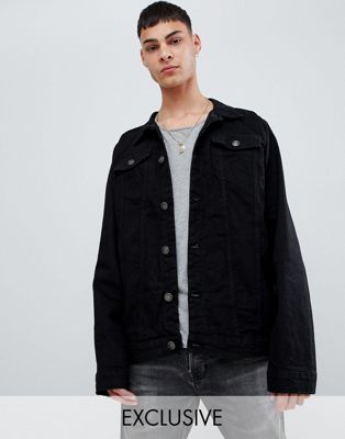 black oversized jeans jacket