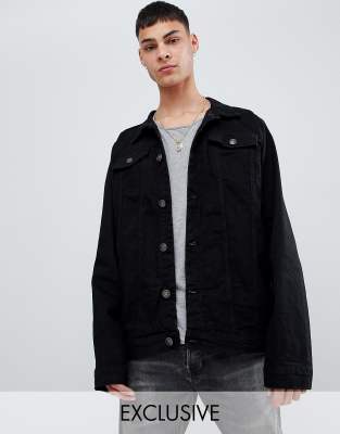 black jean jacket oversized