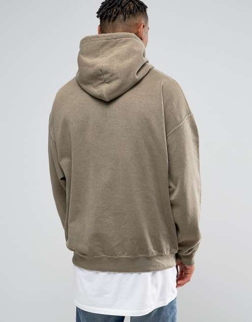 Reclaimed Vintage Inspired Oversized Hoodie In Gray Overdye