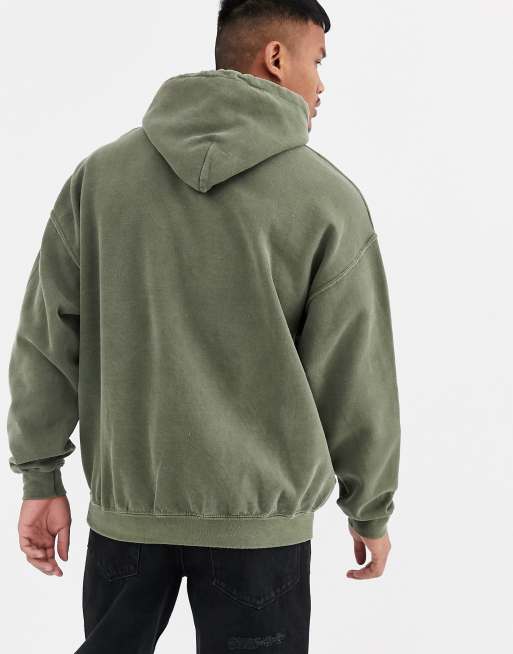 Reclaimed vintage inspired oversized hoodie in green overdy hot sale
