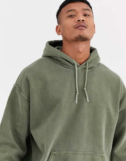 Reclaimed Vintage inspired - Oversized hoodie in groen overdye | ASOS
