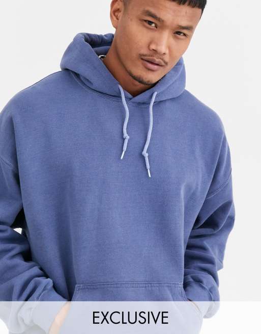 Reclaimed Vintage inspired oversized hoodie in navy overdye ASOS