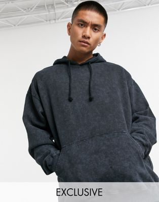 Reclaimed Vintage inspired oversized hoodie in overdye black - ASOS Price Checker
