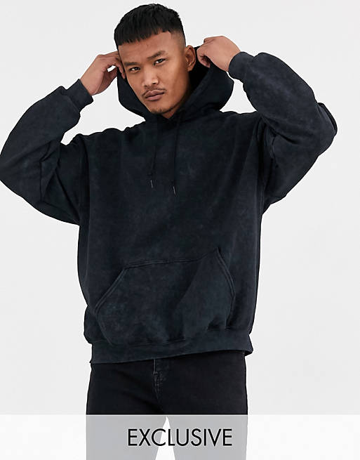 Reclaimed Vintage inspired oversized hoodie in washed black | ASOS