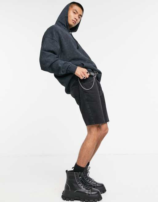 Reclaimed Vintage Inspired - Oversized hoodie met zwarte overdye, 4 van 4