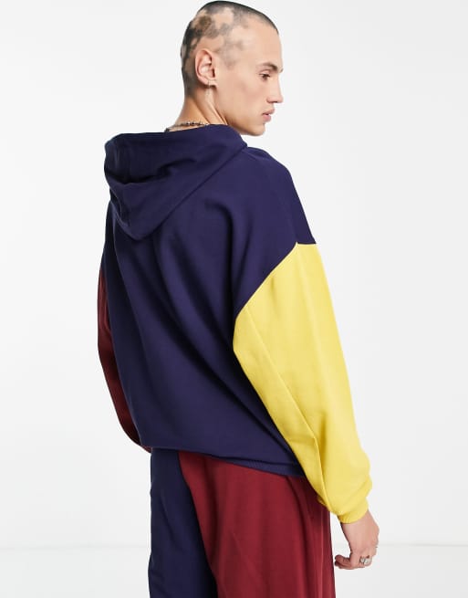 Vintage color block hoodie sale