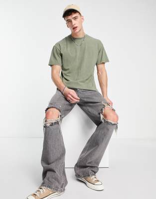 Reclaimed Vintage inspired oversized overdye t-shirt in khaki