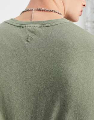 Reclaimed Vintage inspired oversized overdye t-shirt in khaki