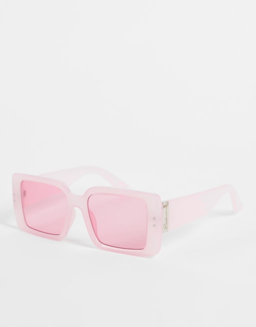 Reclaimed Vintage Inspired – Oversized-Sonnenbrille in farblich abgestimmten Rosatönen, Unisex-Modell