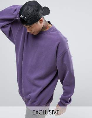 purple oversized sweatshirt