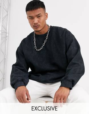 Reclaimed Vintage inspired oversized sweatshirt in washed black | ASOS