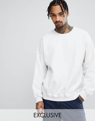 Baggy white sweatshirt hotsell