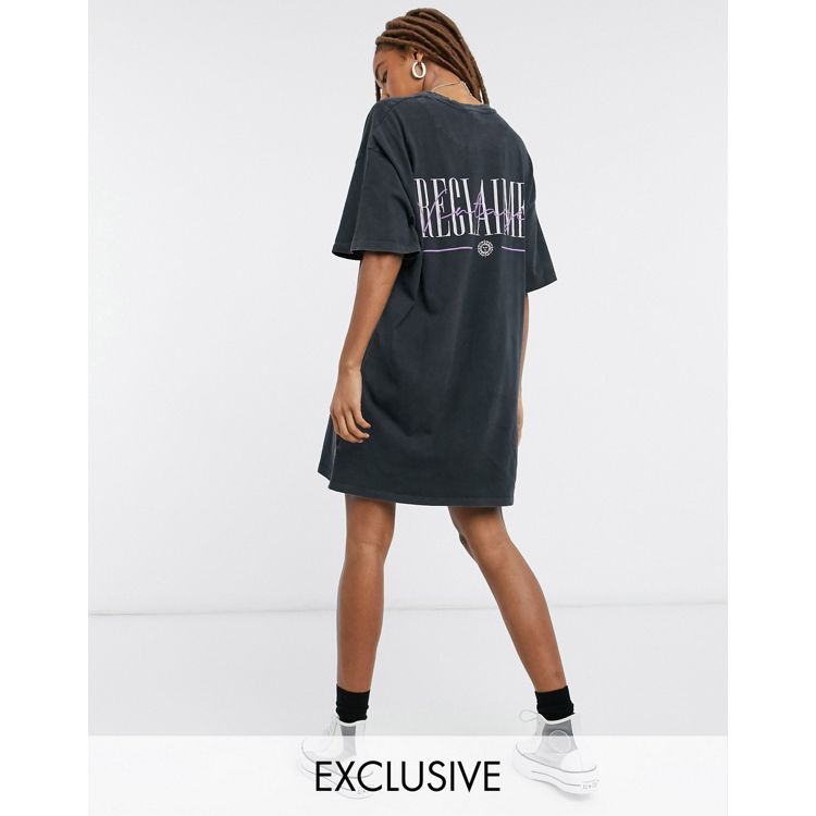 Reclaimed Vintage inspired oversized t-shirt dress with logo print