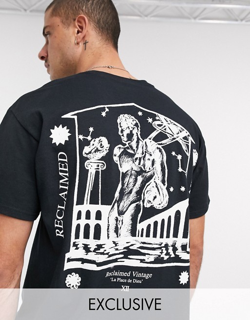 Reclaimed Vintage inspired oversized t-shirt with back god print in black