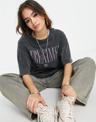 Reclaimed Vintage inspired oversized t-shirt with logo print - ASOS Price Checker