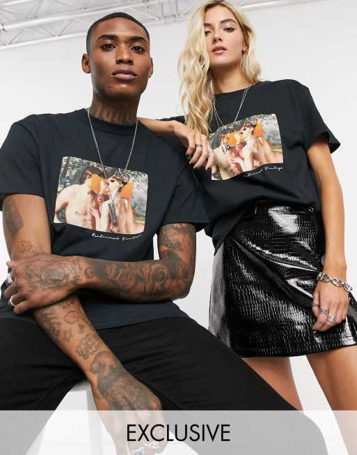 Reclaimed Vintage Inspired - Oversized uniseks T-shirt met kunstprint