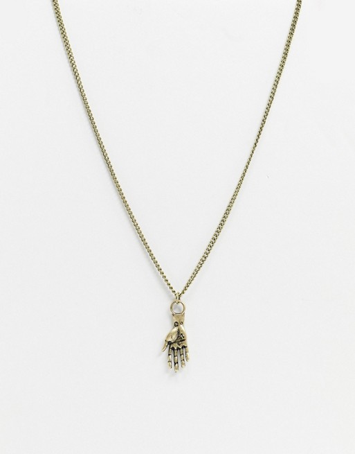 Reclaimed Vintage inspired palm pendant neckchain exclusive to ASOS