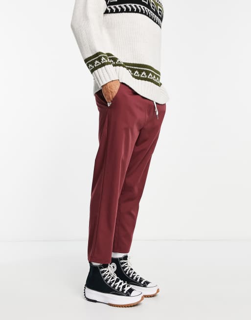 Reclaimed Vintage Inspired Pantacourt decontracte Bordeaux ASOS