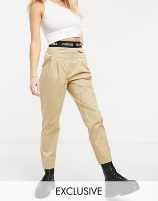  Reclaimed Vintage Inspired - Pantalon à taille élastiquée avec pinces