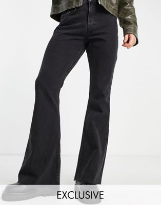 Jeans Reclaimed Vintage Inspired - Pantalon évasé style années 70 - Noir délavé