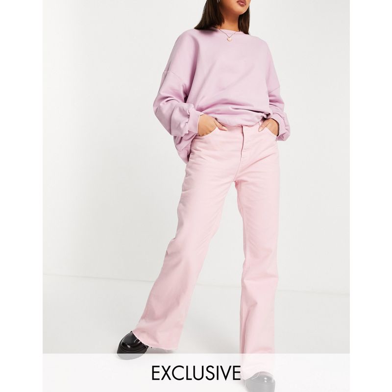 Jeans aDlSy Reclaimed Vintage Inspired - Pantaloni a zampa rosa stile anni '99 
