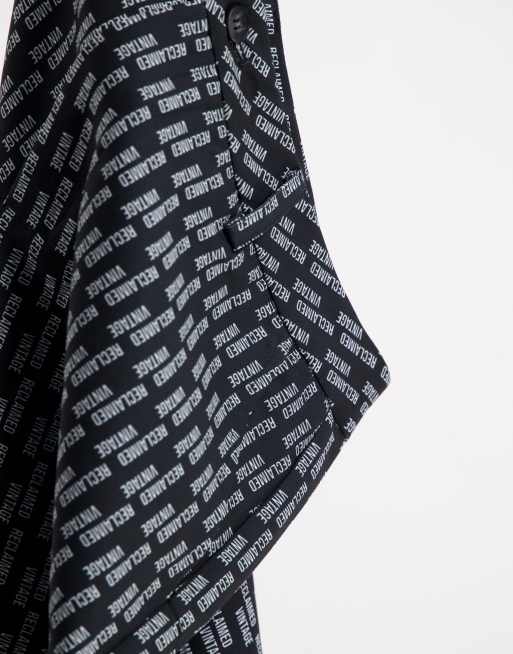 Reclaimed Vintage Inspired - Pantaloni dritti unisex con stampa monogramma, 4 di 4