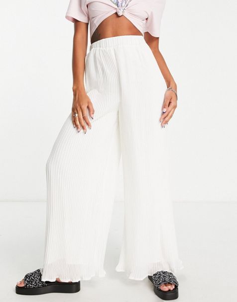 Glamorous high waisted flare pants in sunflower rib - part of a